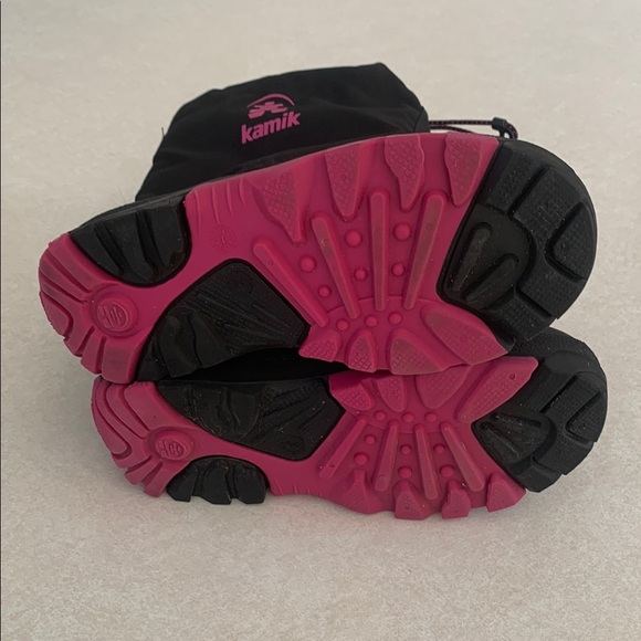 Kamik Kids Black and Pink Snow Boots - Picture 7 of 8
